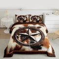 Feelyou Farmhouse Cowhide Comforter Set for Kids Boys Girls Cow Fur Star by Feelyou