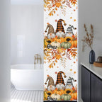 Window Privacy Film Frosted, Thanksgiving Fall Reusable Static Cling Window Tints, Gnomes Orange Green Pumpkin Leaves Heat Control Windows Films for Offices, Balcony, 29.5 x 118 Inches - Image 3