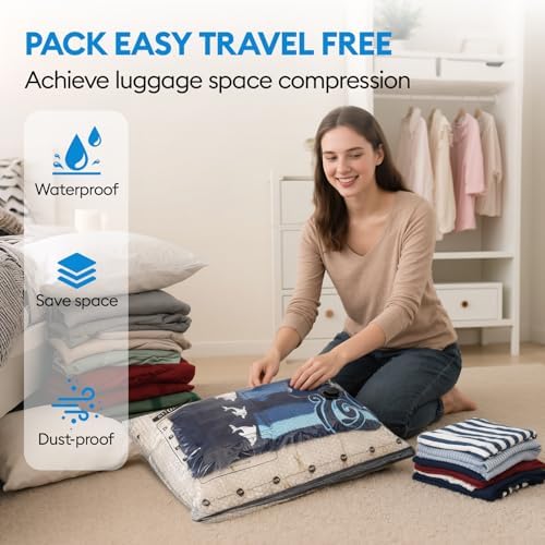 Travel Vacuum Storage Bags for Clothing, Vacuum Bags with Electric Pump - Image 2