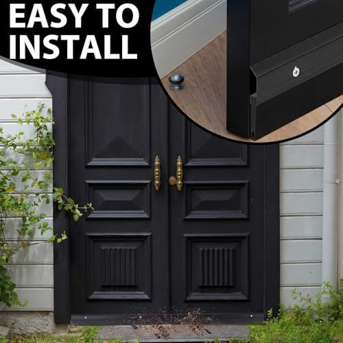 Hushee 2 Pack 36 Inches Metal Door Sweep Double Rubber Aluminum,Black - Image 6
