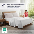 Kickoff Viscose Bamboo Pillowcase, King, Set of 2, 100% Organic Hidden Zippered Viscose Bamboo Pillow Case King Size, Cooling Pillow Cover for Hot Sleepers (20"x40", Dove Grey) - Image 2