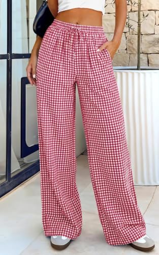 PRETTYGARDEN Womens Pants Elastic Waist Striped Lightweight Palazzo Pant - Image 2