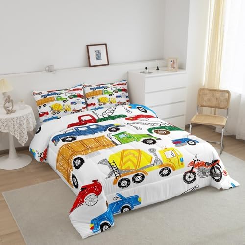 Cartoon Equipment Trucks Bedding Set Kids Excavator Tractor Comforter Set - Image 2