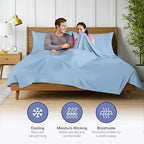 Kickoff Viscose Bamboo Sheets Twin XL Size 3-pc 100% Organic Bamboo Viscose Bed Cooling Sheets Twin XL Size Set Cool Bedding for hot Sleepers Sheet Set - Gift Ready Packaging (Light Blue, TXL) - Image 4