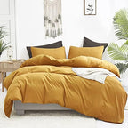 Luxlovery Mustard Yellow Comforter Set King Bedding Comforter Sets Men Women Solid Color Ginger Yellow Blanket Quilts Beathable Soft Cozy Puffy Lightweight Hotel Quailty Bedding Set by Luxlovery
