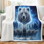 Sleepwish Bear Blanket Sherpa Throw Animal Decor Blanket for Men Teens by Sleepwish