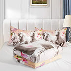 HOSIMA Girls Farm Wild Animal Horse Comforter Twin with 2 Pillowcases. - Image 3