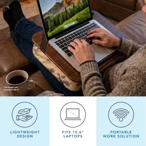 LAPGEAR Designer Lap Desk – Rustic Brown, Fits 15.6" Laptops - Image 2
