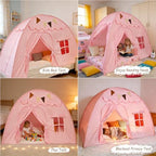 Full Size Bed Tent for Kids, Indoor Kids Privacy Play Tent, Blackout Sleeping Bed Canopy, Portable & Foldable Floor Bed Tents, Pink - Image 3
