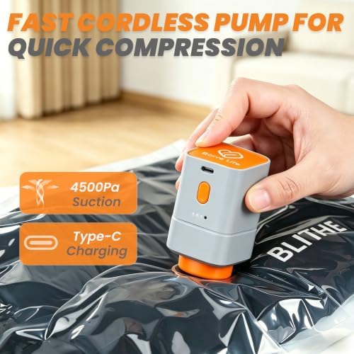 15-Pack Travel Vacuum Bags with Rechargeable Pump, 3 Sizes for Luggage - Image 3