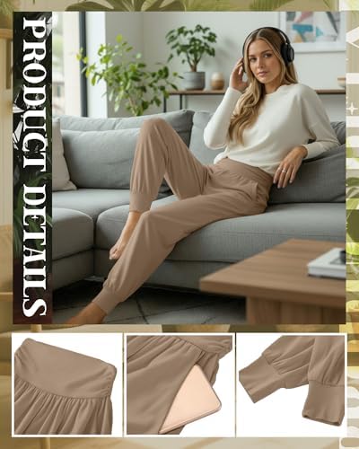 Ficerd 3 Pack Women's Joggers Loose Yoga Pants with Pockets - Image 3