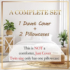 Happy Camping Duvet Cover Full Size 3 Pcs Retro Blue Red White Wooden Stripes Bedding Set for Kids Teens Adults Cartoon RV Trees Rustic Farmhouse Style Comforter Cover with 2 Pillowcases(No Comforter) - Image 5