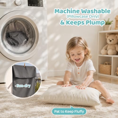 Kids Pillow with Pillowcase - 16x22 Organic Pillow Filled with Kapok - Image 6