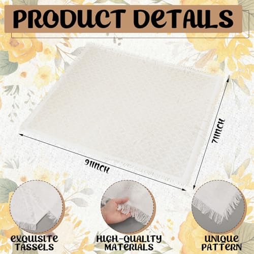 14 Pack Extra Large White Picnic Blanket Kit 91x71'' Outdoor Boho White Rug - Image 5