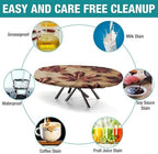 Dining Table Pads, Plaid Pattern Printed on Elastic Dining Table Cover, for Home & Daily Use Nightstands, Fits for 52" x 70" Oval Tables - Image 3