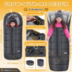 Orzbow Stroller Bunting Bag with Extended Footmuff, Weather-Proof, Warm - Image 2