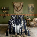 Rustic Deer Comforter Set Twin Size,Wild Animal Hunting Hunter Lodge Decor Quilt Set,Green Camo Print Stars Stripes American Flag Branch Plant Bedding for Camping RV Travel Trailer, 1 Pillowcase by CastleFairy