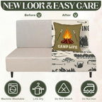 Tiamon RV Dinette Cushion Covers Set - 6 Pcs Camping Theme Cushion Slipcovers for Camper Car Bench Seat Replacement, 2 Pillowcase, 2 Backrest, 2 Bench Cover(Fabric,Green Camp) - Image 4
