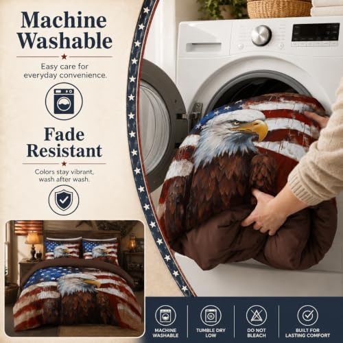 CCoutueChen Camouflage American Flag Comforter Set, Twin, Brown - Image 6