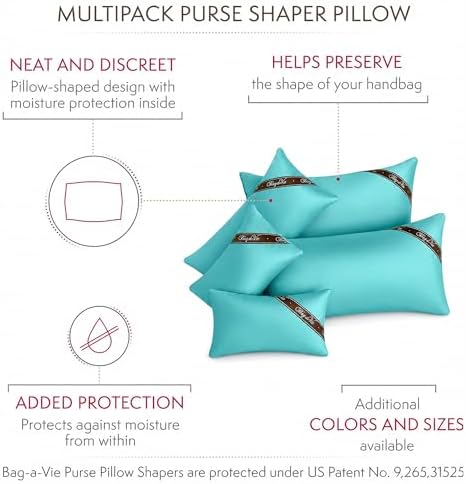 Bag-a-Vie Purse Pillow Shaper Insert - Luxury Purse and Handbag Shapers (Riviera Blue, 5 Pack) - Image 4
