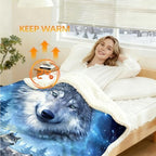 Sleepwish Throw Blanket, Blue Animal Reversible, Twin - Image 3