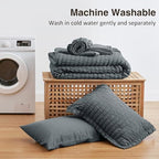 Seersucker Charcoal Grey Twin XL Comforter Set, 5-Piece Bed in a Bag - Image 6