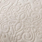 NEWLAKE Quilt Bedspread Set, Beige Jacquard Embossed Floral Pattern Reversible Embroidered Microfiber Coverlet Sets, Queen Size - Image 5