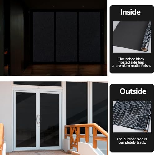HIDBEA Blackout Window Privacy Film,100% Light Blocking,23.6in x 6.5ft - Image 4
