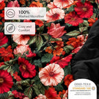 CCoutueChen Black Floral Comforter Set King, Vintage Botanical 3 Piece - Image 2