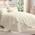 Love's cabin Quilts for Queen Bedspreads, 7 Pieces Bed in a Bag, Beige by Lovescabin