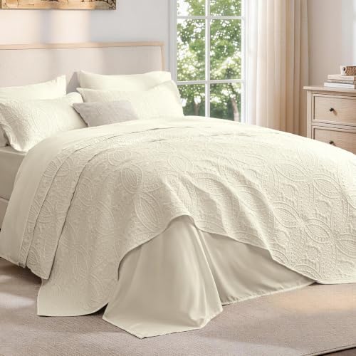 Love's cabin Quilts for Queen Bedspreads, 7 Pieces Bed in a Bag, Beige by Lovescabin