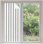 Window Privacy Film Frosted, Black Vertical Striped Non-Adhesive Static Cling Window Tint, Minimalist Modern Lines Geometric Insulated Windows Frosted Films for Living Room, 35.4 x 78.7 Inches by Unknown