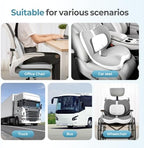 FLORICH 2 in1 Truck Seat Cushion and Lumbar Support Pillow Memory Foam Car Seat Cushion with Adjustable Strap for Truck Driver Long Drives, Fits Semi Truck Seat,Car,Office&Gaming Chair(Grey) - Image 5
