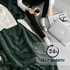 NANPIPER Throw Blanket Reversible Sherpa Flannel Blanket Super Soft Fuzzy Plush Fleece Microfiber for Bed/Couch(60"x80",Olive Green) - Image 2