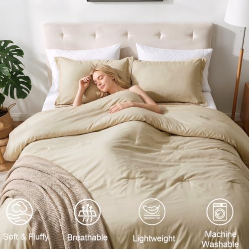 Homelike Moment King Size Comforter Set 3 Piece, Lightweight Soft Bed Sets - Image 2