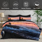 WeCozy Twin Comforter Set with Sheets, 5 Pieces Lighthouse Ocean Bedding - Image 5