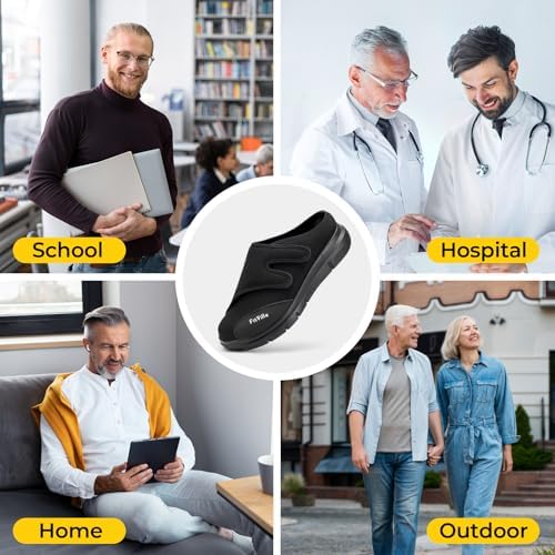 FitVille Orthopedic Slippers for Men with Arch Support, Extra Wide Slip-On Design for All-Day Comfort Ideal for Diabetes, Neuropathy, Swollen Feet & Lymphedema - Image 2