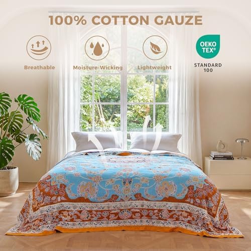 LUTBM Boho Throw Blanket for Bed 60"x80", All Season Cotton Couch Blankets - Image 2