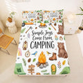 Erosebridal Forest Themed Camping Full Size Bedding Set, RV Bunk Camper Outdoor Fitted Sheet for Kids Girls Boys, Woodland Farmhouse Bear Bed Sheets Set, Travel Trailers Room Decor by Erosebridal