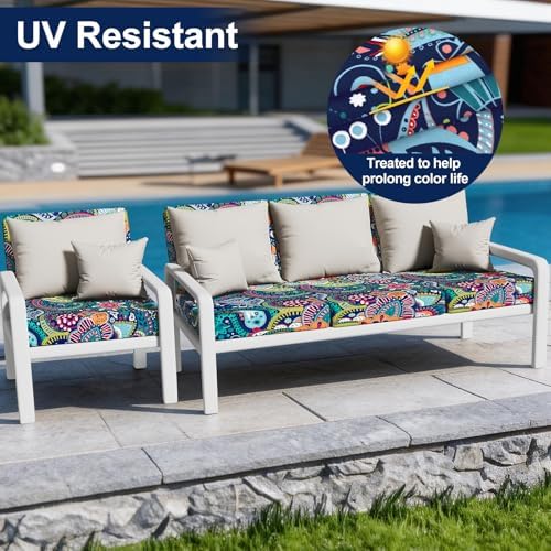 Smiry Waterproof Patio Cushion Covers, Stretch Outdoor Furniture Covers - Image 3