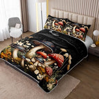 HOSIMA Mushroom King Quilt,Colorful Floral Bedspread with 2 Pillowcases. - Image 2