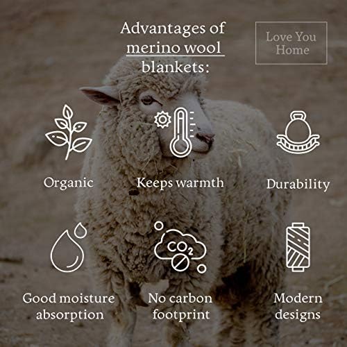 LYHome Merino Wool Blanket, Warm & Soft Throw for Bed & Couch, 55 x 79 in - Image 5
