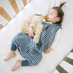 Woolino 4 Season Baby Sleep Bag with feet, Australian Merino Wool and Organic Cotton, 6-18 Months, Navy Blue - Image 2