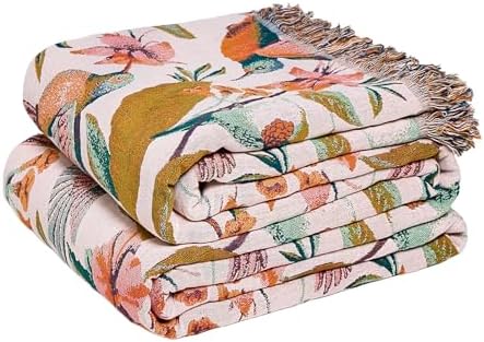 LUTBM Boho Throw Blanket for Bed 60"x80", 100% Cotton Soft Couch Blankets by LUTBMFindYourFreeSpiritatHome