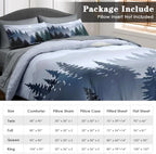Pamnest Full Comforter Set with Sheets, 7 Pieces Forest Mountain Bedding - Image 6