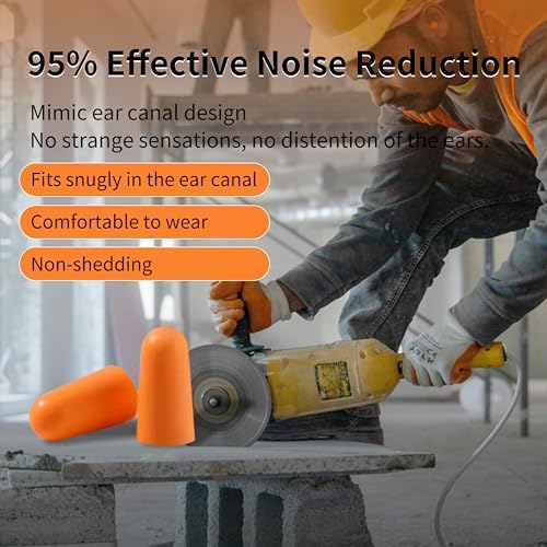 Foam Ear Plugs, 500 Pairs, NRR 33dB, Yellow - Image 2