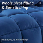 HYLEORY All Season Twin Size Bed Comforter - Cooling Down Alternative Quilted Duvet Insert with Corner Tabs - Winter Warm - Machine Washable - Navy Blue - Image 2
