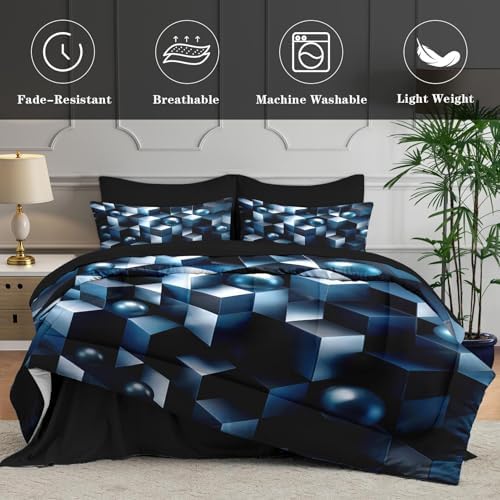 WeCozy Queen Comforter Set with Sheets, 7 Pieces Geometric Modern Bedding - Image 5