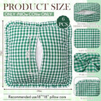 Boao Extra Large Picnic Blanket, 98" x 78" Green Gingham Picnic Blanket Set - Image 3