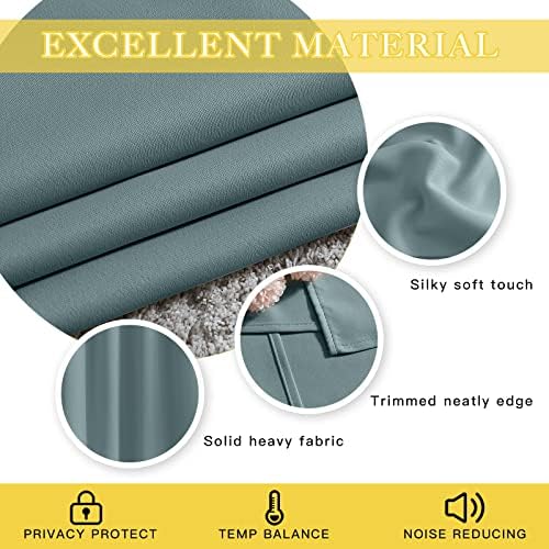 NICETOWN Greyish Blue Sliding Door Curtain for Bedroom, Blackout Patio Door Curtain Room Divider Privacy Thermal Grommet Window Treatment for Living Room, 1 Panel, W80 x L90 - Image 4